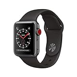 Apple Watch Series 3 (GPS + Cellular, 38 mm) Cassa in Alluminio Grigio Siderale e Cinturino Sport Nero
