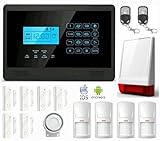 LKM security M2EPLUS Kit Antifurto Allarme Casa Wireless, Controllabile da Cellulare con App Gratuita, Nero